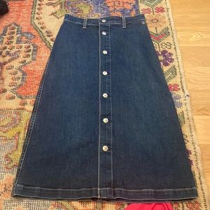 Alexa Chung for AG. Denim button midi skirt, 27